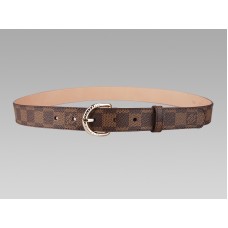 Louis Vuitton Damier-riem met gouden gesp
