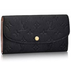 Louis Vuitton Monogram Empreinte Leren Emilie Portemonnee Zwart m62369