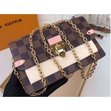 Louis Vuitton Damier Canvas Ebene Vavin-kettingportemonnee Crème n60237