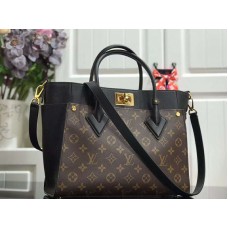 Louis Vuitton Monogram Canvas On My Side Kalfsleer Zwart m53823