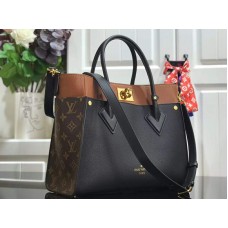 Louis Vuitton Monogram Canvas On My Side Kalfsleer Bruin en Zwart m53823