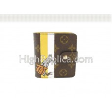 Louis Vuitton Monogram Groom Compact portemonnee met rits, geel