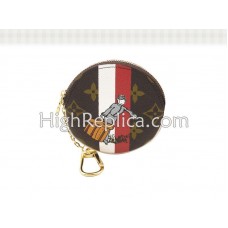 Louis Vuitton Monogram Bruidegom Ronde Muntportemonnee Rood